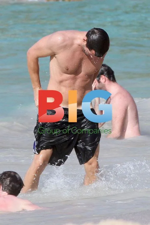 Courteney Cox and Josh Hopkins on Saint Barthelemy Beach