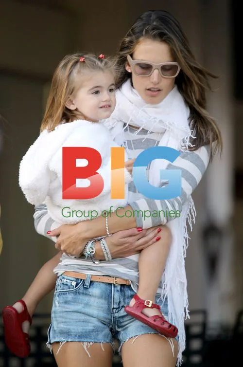 Alessandra Ambrosio with daughter and boyfriend
