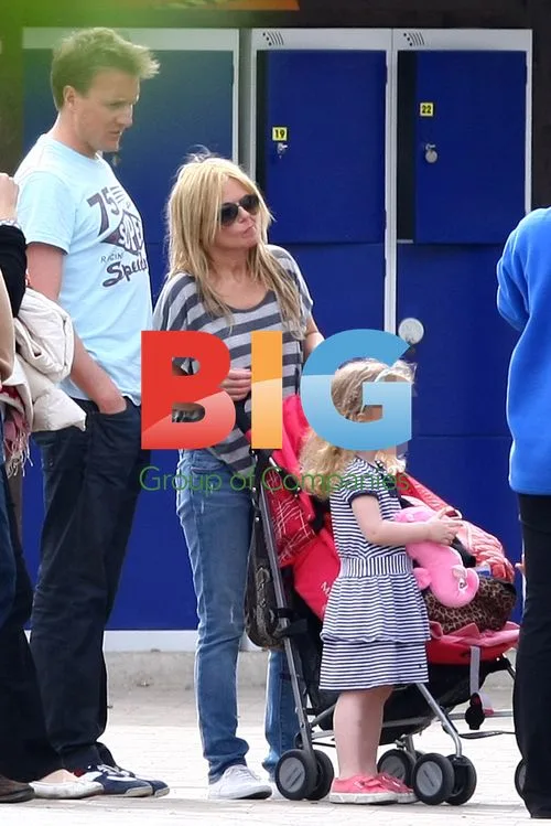 Geri Halliwell at Thorpe Park with Family