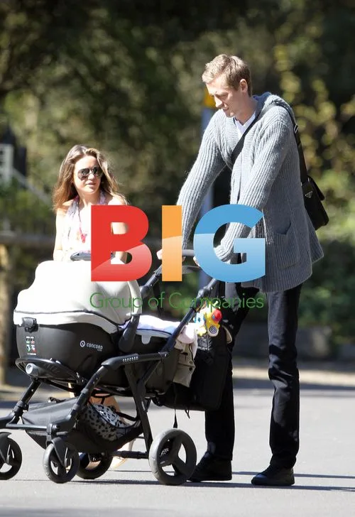 Peter Crouch takes daughter for walk