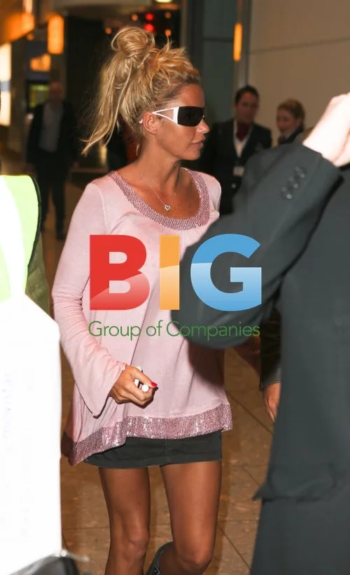 Jordan aka Katie Price and Leandro Penna arrive in UK