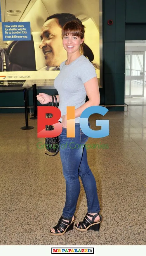 Gemma Atkinson and Liam Richards at Glasgow Airport