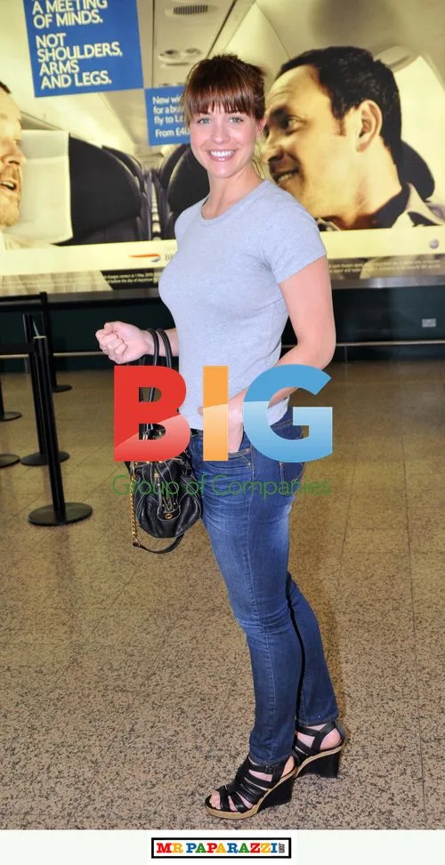 Gemma Atkinson and Liam Richards at Glasgow Airport