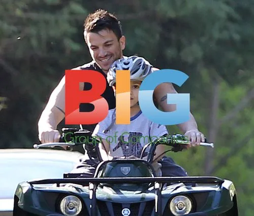 Peter Andre and Son Ride Quad Bike