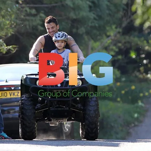 Peter Andre Enjoys Quad Bike with Son Junior
