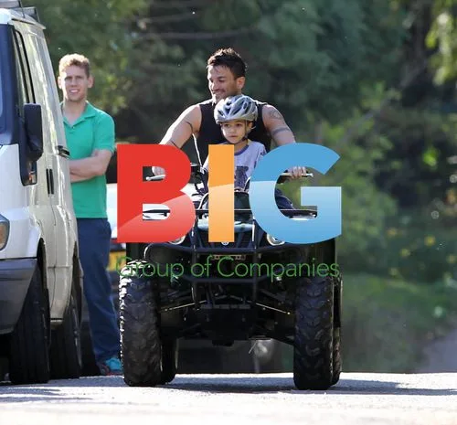 Peter Andre Rides Quad Bike with Son