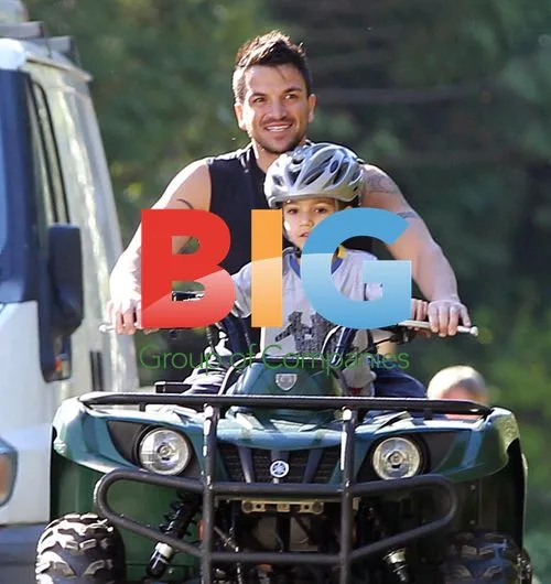 Peter Andre Enjoys Quad Bike with Son
