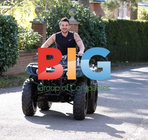 Peter Andre and son Junior on quad bike