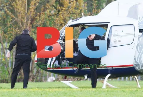 Peter Kay Arrives by Helicopter for Birmingham Concert