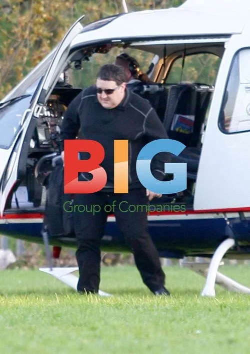 Peter Kay Arrives by Helicopter at School