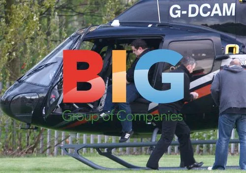 Comedian Peter Kay Arrives by Helicopter
