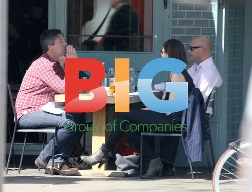 TV Chefs Greg Wallace and John Torode Enjoying Lunch