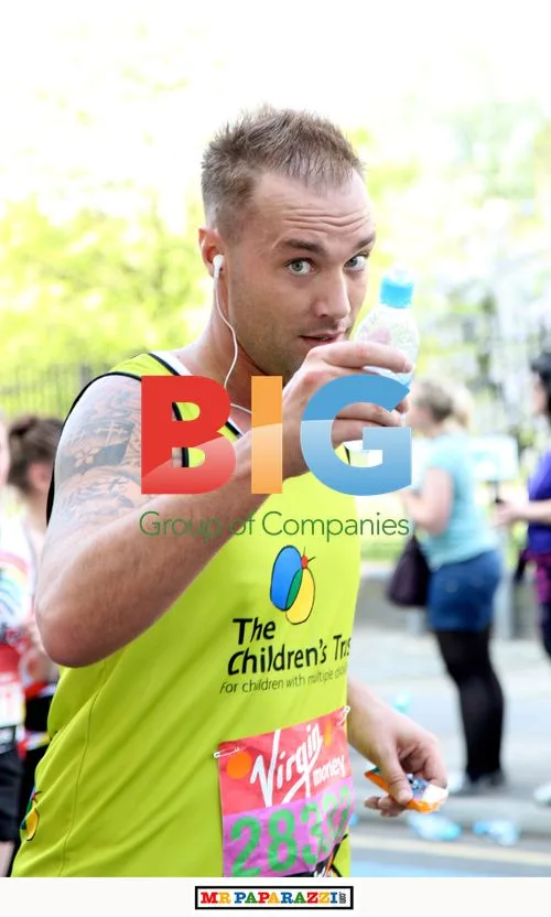 Calum Best runs London Marathon