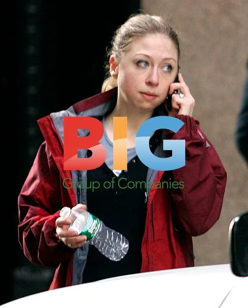 Chelsea Clinton on phone in NYC