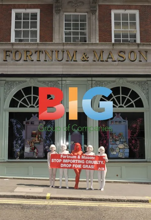 Painted PETA Protesters at Fortnum & Mason