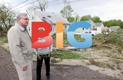 Missouri Governor Tours Damaged St. Louis Neighborhood