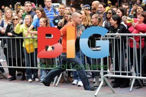 Mark Salling Filming 'Glee' in Times Square