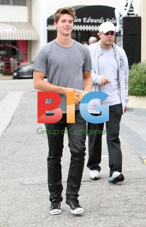 Arnold Schwarzenegger and son Patrick at Brentwood