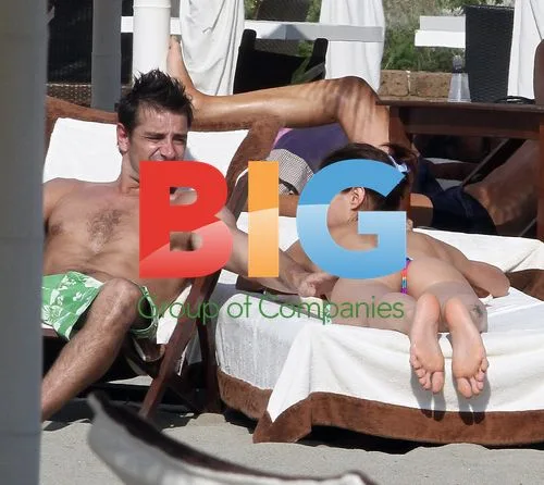 Francesco Coco with Girlfriend Elodie at Beach Club