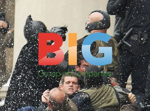 Tom Hardy and Christian Bale on Dark Knight Rises Set