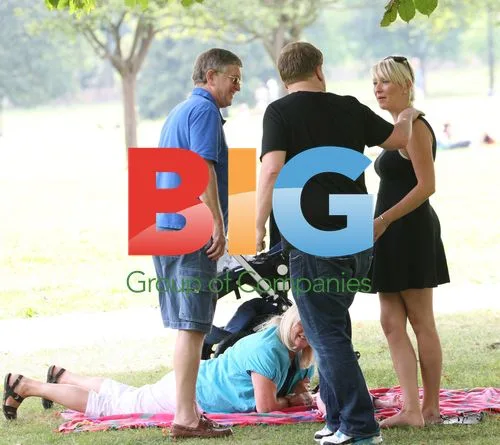 James Corden with family in Primrose Hill