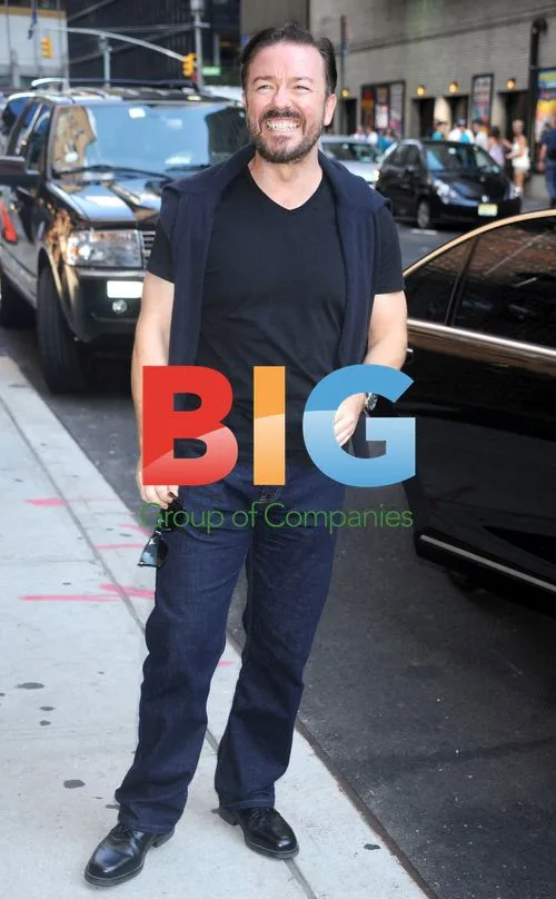 Ricky Gervais Arrives at Letterman Show