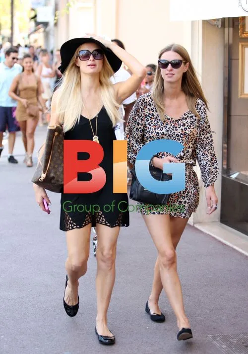 Paris and Nicky Hilton shopping in St-Tropez