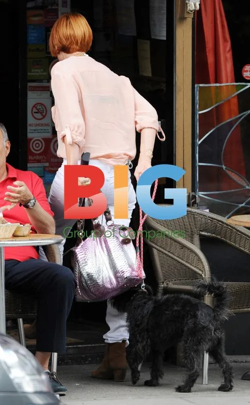 Mary Portas Out with Dog and Friend in Park