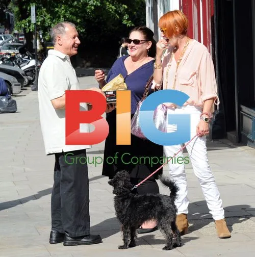 Mary Portas Out With Dog and Friend