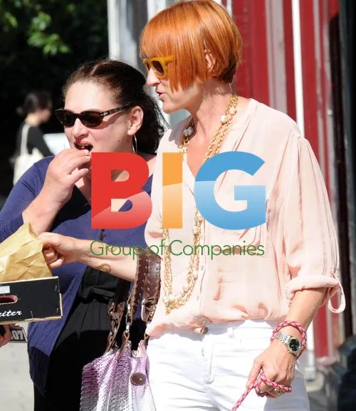 Mary Portas out with dog and friend