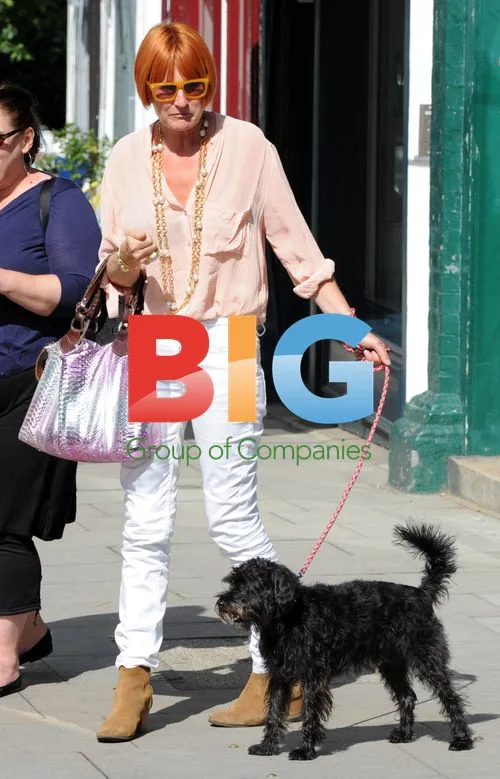 Mary Portas Out with Dog and Friend in Park