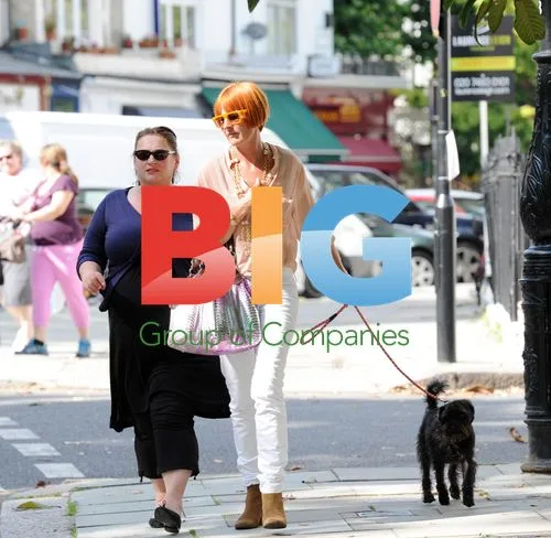 Mary Portas Out With Dog and Friend