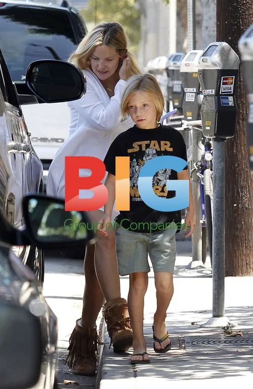 Kate Hudson with son Ryder and fiance