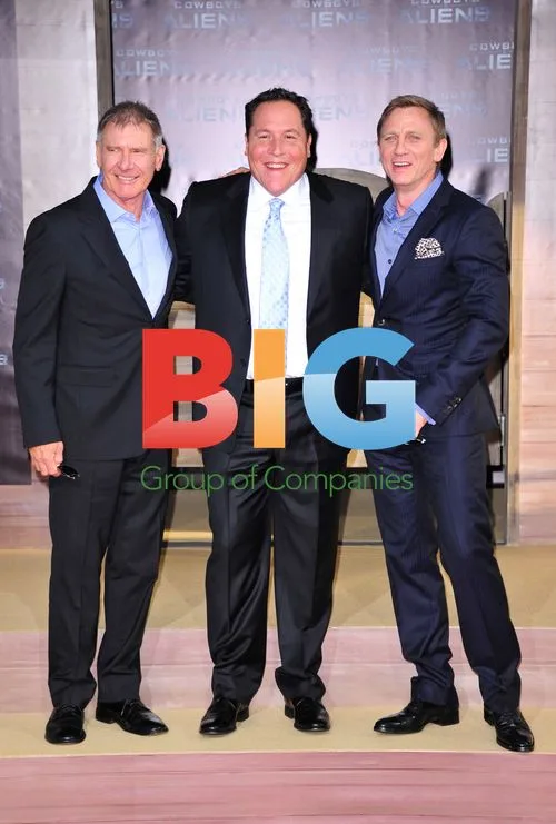 Daniel Craig, Jon Favreau and Harrison Ford at Cowboys and Aliens Premiere
