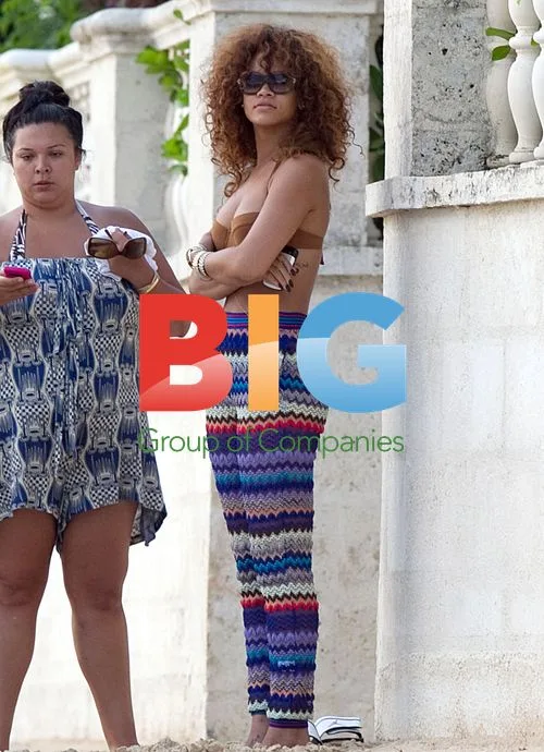Rihanna Relaxing on Barbados Beach