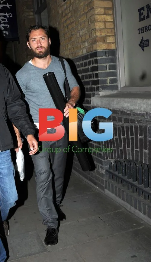 Jude Law Leaving London Theater