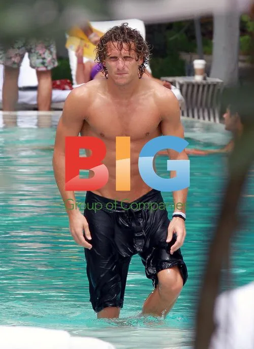 Diego Forlan at the Pool in Miami