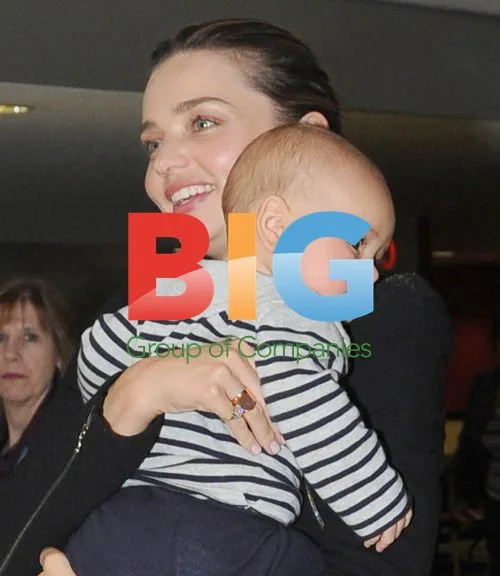 Miranda Kerr and son Flynn at Melbourne Airport