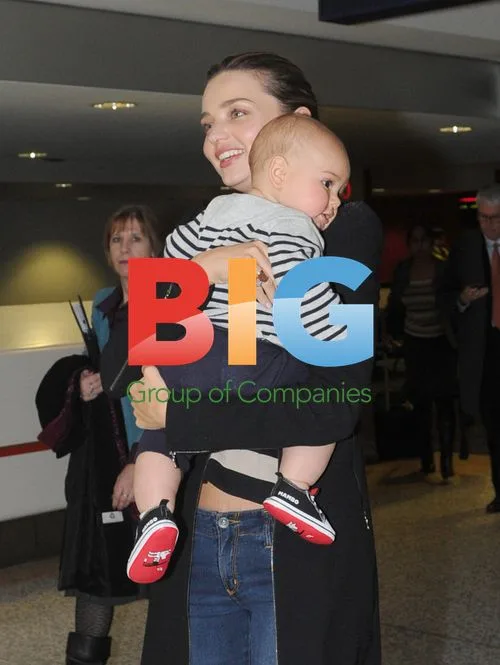 Miranda Kerr and son Flynn at Melbourne Airport
