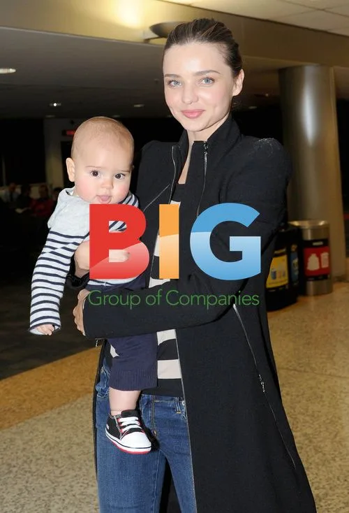 Miranda Kerr and son Flynn at Melbourne Airport