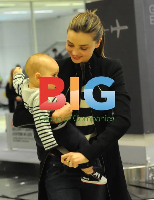 Miranda Kerr and son Flynn at Melbourne Airport
