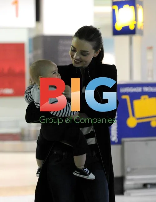 Miranda Kerr and son Flynn arrive at Melbourne Airport