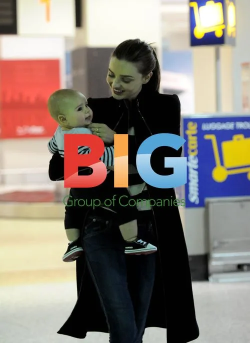 Miranda Kerr and son Flynn at Melbourne Airport