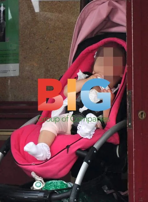 Rachel Stevens with Baby in London