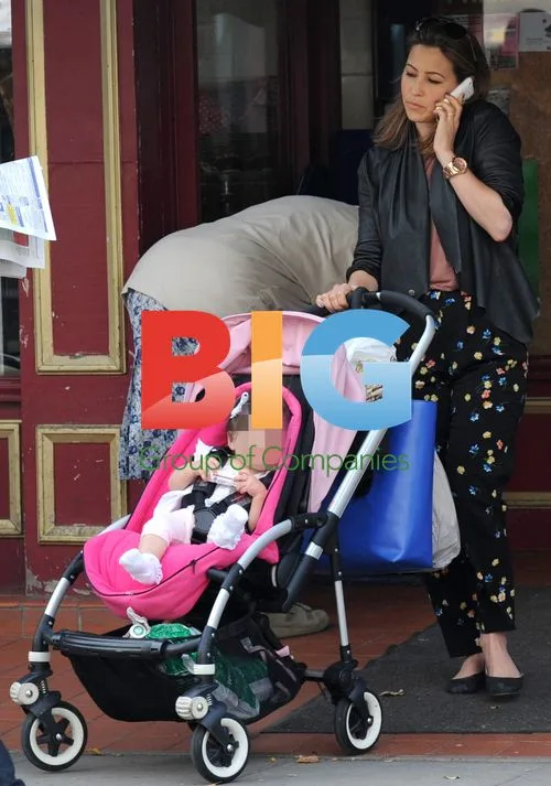 Rachel Stevens with Baby in London