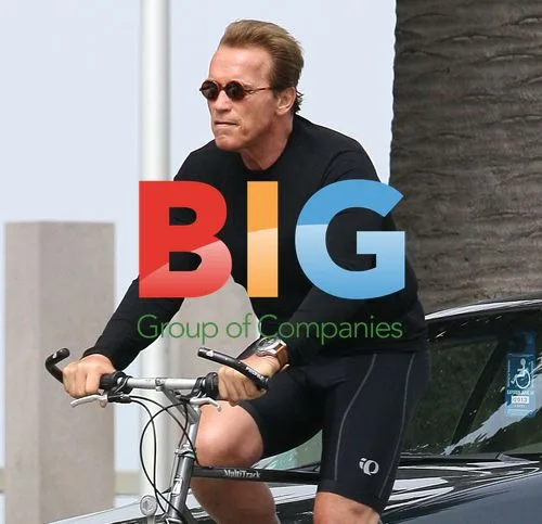 Arnold Schwarzenegger on Bike in LA