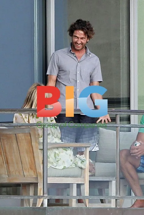 Gerard Butler with Dog in Malibu