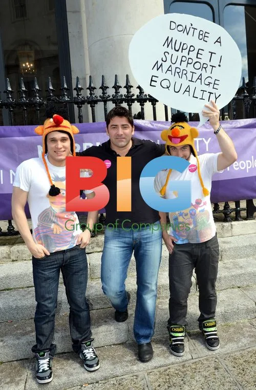 Brian McFadden and Vogue Williams Protest Rally