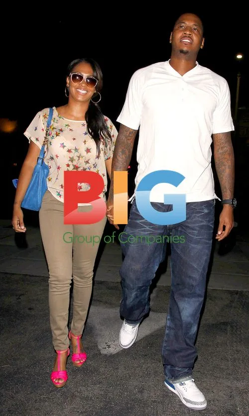La La Vasquez and Carmelo Anthony after dinner