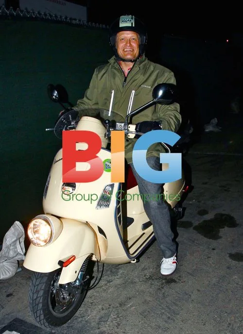 Drew Carey on Vespa after 'Hairspray'